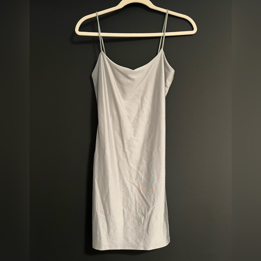 Shape bodycon silver dress